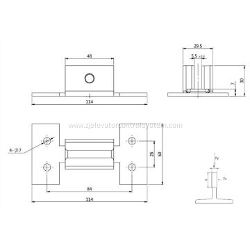 CWT Guide Shoe for Thyssen Lifts 5mm